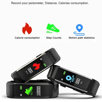 Smart Kapela Meranie Krvného Tlaku Krokomer Fitness Tracker Sledovať Inteligentný Náramok Ženy Muži Vodotesný Pre Android Ios