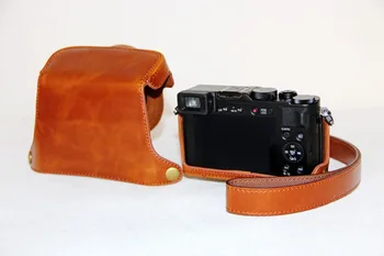 Kožené Pevného Fotoaparát prípade, taška na Rukoväť, popruh pre Panasonic LUMIX LX100/LX100 Mark II
