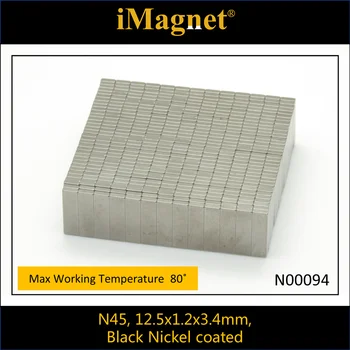 N00094 50/500/1000pcs N45 Blok Vzácnych Zemín Neodýmu, Magnet, 12.5x1.Jednotky 2x3.4 mm, Kváder Ndfeb Magnetmi Neodýmu