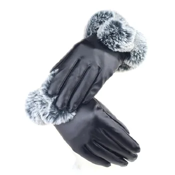 Rukavice Ženy перчатки Zimné Nové 2020 Módne ruskej Teplé PU Faux Kožené Plný Prst Dámske Klasické Rukavice Prstové