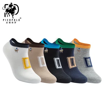 Vysoká Kvalita 5 Párov/veľa Priedušná Značky PIER POLO Bežné Bavlnené Ponožky Business Výšivky pánske Ponožky Výrobca Veľkoobchod
