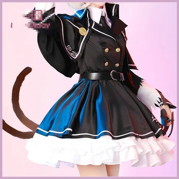 Anime Hry Arknights Mousse Slúžka Šaty Lolita Cosplay Kostým Mačka Mačka Uši a Chvost Parochňu Ženy JK Plášť Jednotné Suit & pokrývku hlavy