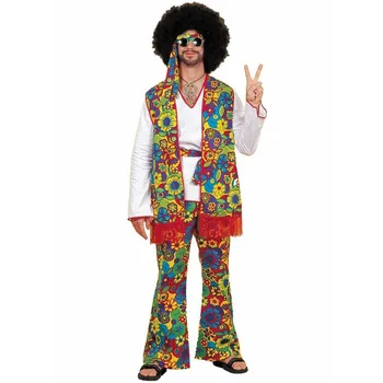 Retro 60. rokoch 70. rokov Hippies, Cosplay Halloween Kostým pre Mužov, Ženy Maškarný Zamaskovať Karneval Party Disco Šaty C78K5106