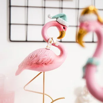 Nový Dizajn Flamingo Miniatúrny Model Pre Domáce Dekorácie Figúrka Živice Kovové Remesiel Miniatúrny Model Scény Prop Darček K Narodeninám