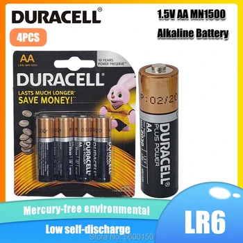 4PCS Pôvodné DURACELL 1,5 V AA Alkalické Batérie LR6 Použiť pre hračky, diaľkové ovládanie, elektronické výrobky, atď Suché Batérie Primárne
