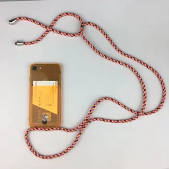 Crossbody Fluorescenčné Farby Peňaženky Vložte Kartu Náhrdelník Telefón Prípade S Prídavné Lano, Popruh Na iPhone 12 11 Pro Xs X 6 7 8 Plus