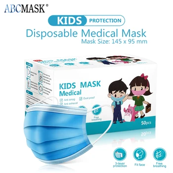 150pcs Jedno Dieťa lekárske Masku na Tvár 3 Vrstvy Respirátor Non-Tkané Maska Deti chirurgické Masky Priedušná Ochranné Masky