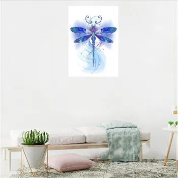 Modrá Dragonfly Diamond Maľovanie na Plné Kolo Vŕtať 5D DIY Diamond Výšivky Cross Stitch Mozaiky Modernom Štýle Domov Stenu Decor
