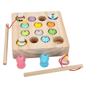 Deti Hračky Raného Vzdelávania Drevené Montessori Hračky Miestne Magnetické Rybárske Hračky Hry Catch Bee Puzzle, Hračky Dieťa Narodeniny, Vianoce, Darček