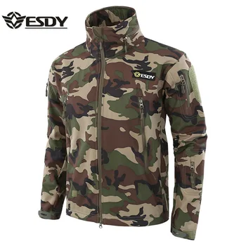 ESDY Bunda Outwear Coats Soft Shell Vojenské Vonkajšie Kamufláž Nepremokavé Bundy Windbreaker Taktické Kabát Rybárske Oblečenie