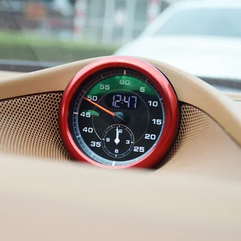 Červený Interiér Centrum Kontroly Kompas Dekoratívne Krúžok Pre Porsche Cayenne Macan Panamera Hliníkový Kryt Výbava Auta Styling