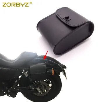 ZORBYZ Mini Black Riadidlá Motocykla Sissy Bar Saddlebags Tool bag PU Kožené Tašky Pre Harley Honda, Kawasaki Univerzálny