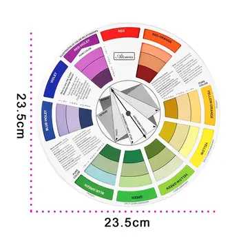 Farebný Kruh Farba Zmiešané Sprievodca Návrhára bicykli Farby na Nechty, Tetovanie Permanentného make-upu Tri-tier Dizajn Mix Sprievodca Kolo