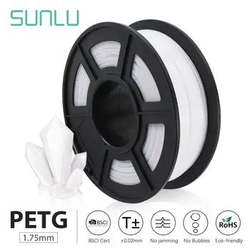SUNLU PETG 3D Vlákna 1.75 mm 1 KG 2,2 lb PETG 3D Tlačiarne Vlákna Rozmerová Presnosť +/- 0,02 mm Priesvitnosť PETG Vlákna