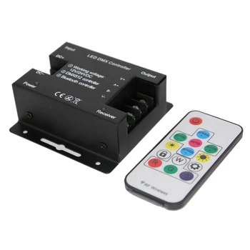 DMX512 LED RGB Controller Bluetooth Hudby APP Radič Pre LED Pásy IR Diaľkového ovládača DC 5V 12V 24V LED Stmievače Bezdrôtové