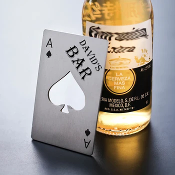 25x Osobné Pivo Otvárače na Fľaše z Nehrdzavejúcej Ocele, Hrá Karty Eso a Piky Poker Otvárač Bar Nástroj Vlastný Text & Logo