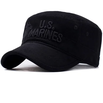 Módne Spojené Štáty US Marines Corps Spp Klobúk Vojenské Čiapky Flat Top Hat Mužov Bavlna Klobúk USA Navy Vyšívané Camo čiapky gorras