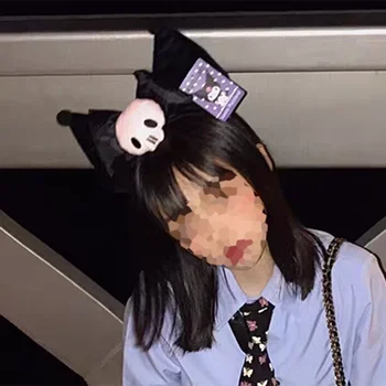 Roztomilý Kuromi Ucho hlavový most Plyšové Hairband Hračka Strany Kawaii Anime Cosplay Plushie Príslušenstvo Halloween Vianočný Darček pre Ženy