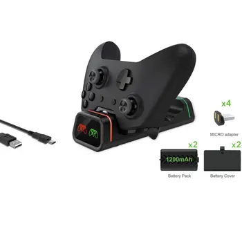 Dual Regulátor Nabíjania Dock pre Xbox Jeden / Jedna S / One X nabíjacia Stanica Displej s 2 Batérie