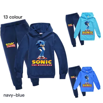 Nová Jar, Jeseň Deti Sonic The Hedgehog Oblečenie 2ks Nastaviť Chlapci Dievčatá Módne Bavlnené Mikiny Hárem Nohavice Bežné Jogging Oblek