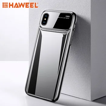 HAWEEL Telefón puzdro pre iPhone X / XS / XS Max /XR Magické Zrkadlo Série Shockproof PC + Sklo Ochranné puzdro Ochranný Kryt