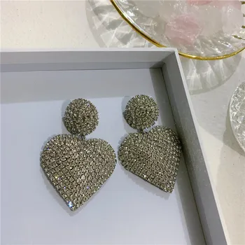 KMVEXO 2020 Nové Lesklé Crystal Drahokamu Srdca Náušnice pre Ženy Módne Šperky Vintage Kolo Loptu Svadba Nevesta Náušnice