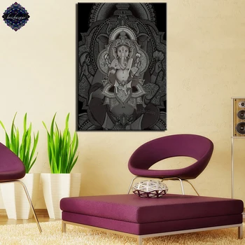 1 panel vytlačené maľovanie abstraktné Hinduistický Boh Ganeš Slon podľa brizbazzar obrazov na stenu pre obývacej izbe plagáty a vytlačí umenie