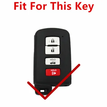 FLYBETTER pravej Kože 4Button Smart Key puzdro Pre Toyota Prado/Camry/Corolla/Avalon/Rav4 Auto Styling (B) L2044