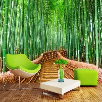 Bamboo Forest Malé Cestnej Vlastné 3D Fotografie, Tapety Na Steny, Spálne Obývacia Izba Reštaurácia študovňa Stenu Decor Maľovanie nástenná maľba
