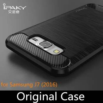 Pre Samsung J7 2016 Prípade Pôvodného IPAKY Silikónové Uhlíkových Vlákien Hybrid Ochranný Kryt pre Samsung Galaxy J5 2016 puzdro