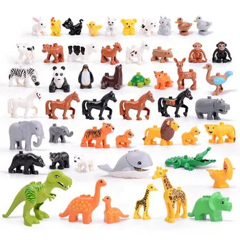 Veľké Častice Zoo Model Stavebné Bloky Zvierat Series Príslušenstvo DIY Tvorivé Montáž pre Deti Tehly Hračky pre Deti, Darčeky