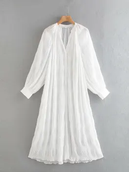 2020 Lete Nové biele plus veľkosť Tylu Lomené Šaty zaraing-štýl za ženy 2020 sheining vadiming ženy, ženské šaty Cvc9862