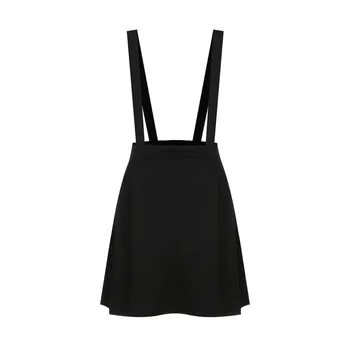 Sukne dámske 2020 kórejský štýl sukne Ženy Black Plus Veľkosť S-5XL Voľné Popruh Pure Color Krátke Mini Sukne bežné sukne