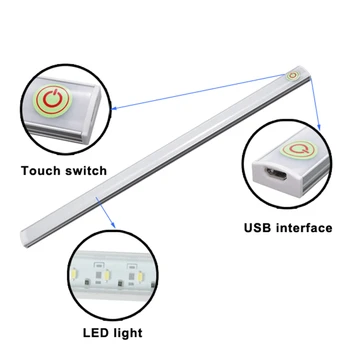 CLAITE USB 6W Nočné Svetlo DC 5V 21 LED Stmievateľné USB Powered Strane Snímača Pohybu LED Panel na Čítanie Skriňa Skriňa Chodba Nástenné Svietidlo