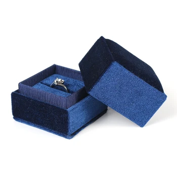 Námornícka Modrá High-end Velet Diamantové Prstene, Šperky Balenie Box Mäkká Ruka Pre Ženy Náušnice kľúčenky Ukazuje Darček Prípadoch, 6 Farieb
