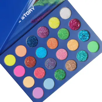 24 Fluorescenčné Farby Eyeshadow Palety Svietiť V Tme Žiarivý Lesk Paleta Kovová Svietiace Party Make-Up Paletu Kozmetické