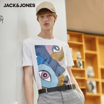 JackJones pánske Bavlna Okrúhlym Výstrihom Umelecký Vzor-Krátke rukávy T-shirt Pánsku| 22088