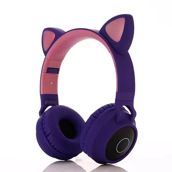 Roztomilé Mačka Bluetooth 5.0 Slúchadlá Bezdrôtové Hifi Hudbu Stereo Bass Slúchadlá, LED Svetlo, Mobilné Telefóny Dievča, Dcéra Headset Pre PC