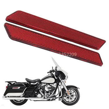 Motocykel Červený Reflektor Pevného Saddlebags Poistka Pokrýva Dekoratívne Pre Harley-Davidson Turné Road King Electra Glide-Up