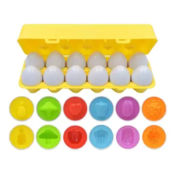Zodpovedajúce Vajcia Vzdelávacie Color & Tvar Uznanie Triedič Puzzle Zručnosti Vzdelávacie Hračka Pre 1 2 3 Rokov Batoľatá