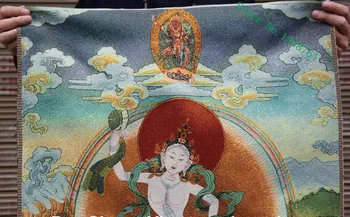 36 palcový Tibete Hodváb výšivky Vajravarahi Dordže Phakmo Bohyne Thangka Nástenné Maľby