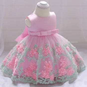 2021 Letné Baby Girl Šaty Princezná Šaty Frock Krstiny Pre Dieťa Dievča Oblečenie, 1 Rok Narodeninovej Party Svadobné Šaty 3 6 Mesiaca