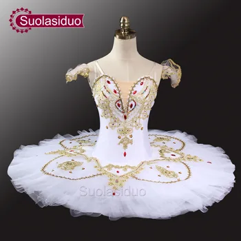 Biele Zlato Klasický Balet Tutu Profesionálny Kostým Tutu Dospelých Súťaže Balet Tutus Kostýmy SD0036