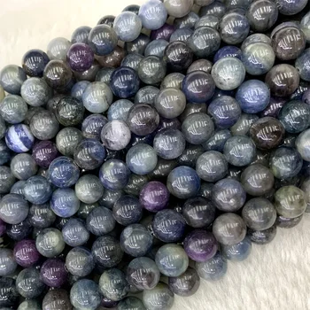 Prírodné Skutočné Fialová Ruby Blue Sapphire Kolo Voľné Tvárou Korálky 8 mm 15