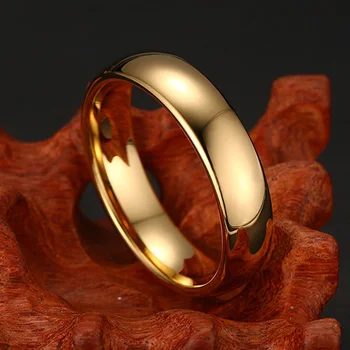 Modyle Módne karbid volfrámu krúžky 4 MM/6 mm široké Zlata-Farebná snubné prstene pre ženy a mužov šperky