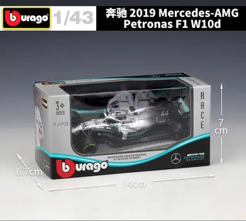 2019 Bburago 1:43 Mierka Kovové Diecast F1 Formulaa 1 Model Mercedes Benz Pretekárske Auto W07/W10 Zliatiny Autíčka Zbierka Dieťa Darček