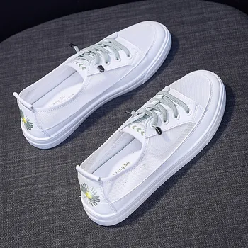 Biela Oka letné tenisky pre ženy daisy bežné trend módny návrhár dámy topánky bytov v roku 2020 PU Priedušná Študentov topánky