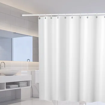 Biela Sprchové Závesy Nepremokavé Zahustiť Vaňa Opony Farbou Polyester Textílie Oblasť Opony Domov Kúpeľňových Doplnkov
