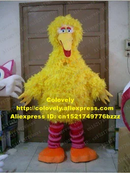 Likable Žltá Veľký Vták Maskot Kostým Mascotte Sesame Street Plyšové Dlhú Srsť S Veľkými Bacuľaté Telo Dospelej Veľkosti Č. 534 Zadarmo Lode