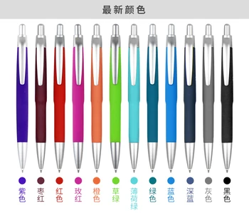 Prispôsobený logo propagačné kliknite zaťahovacie plastové guľôčkové pero 50Pcs/veľa Čiernej farby pera reklamné pero